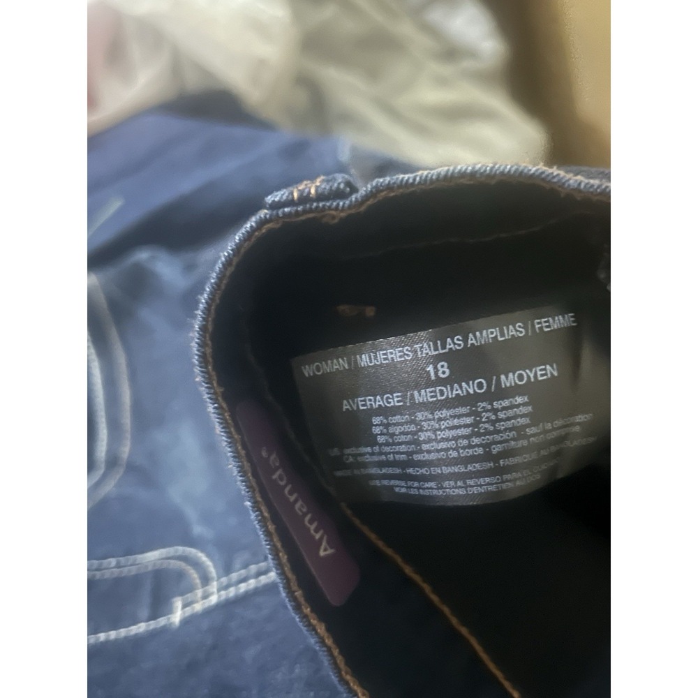 Gloria Vanderbilt Jeans Womens Size 18 Dark Blue Amanda Straight Leg Stretch - Picture 6 of 6